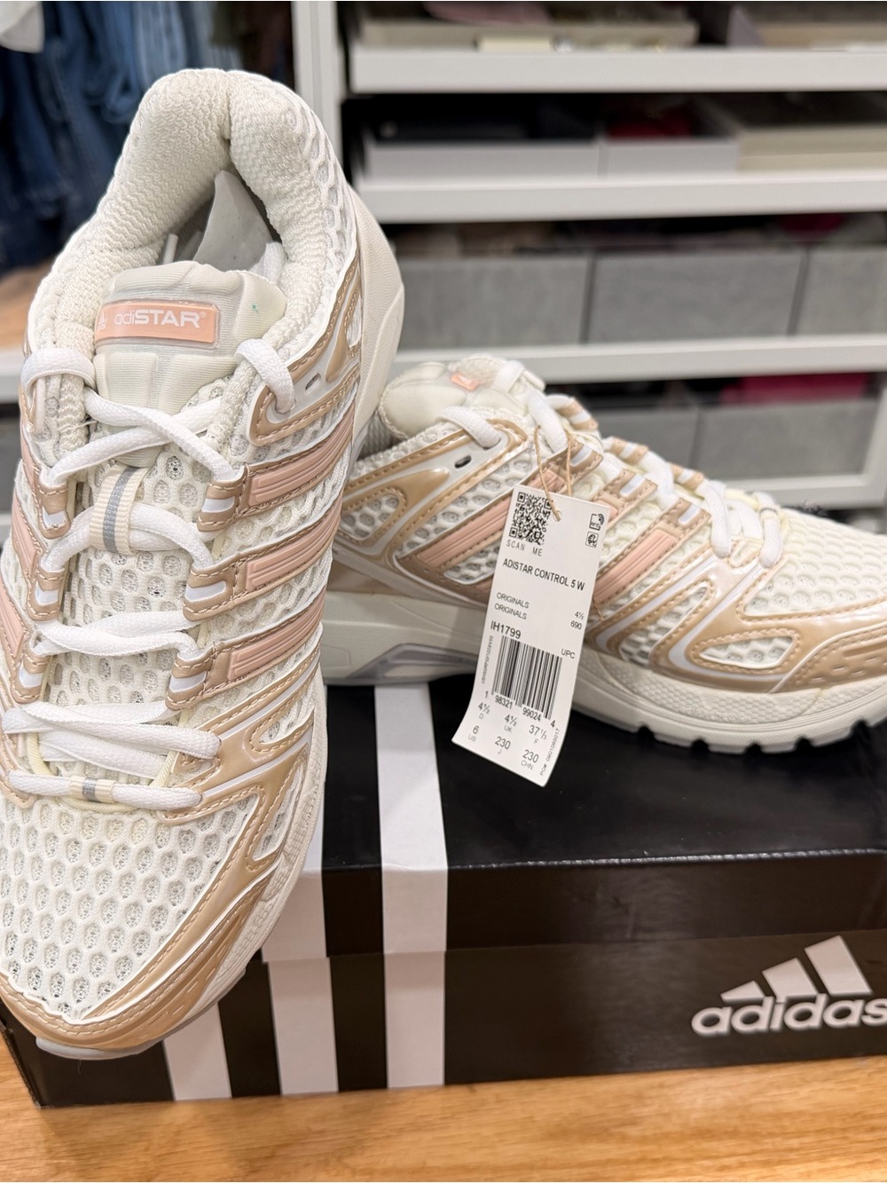 Adidas Adistar Control 5 W Sneakers Cream Blush Rose Gold NWT